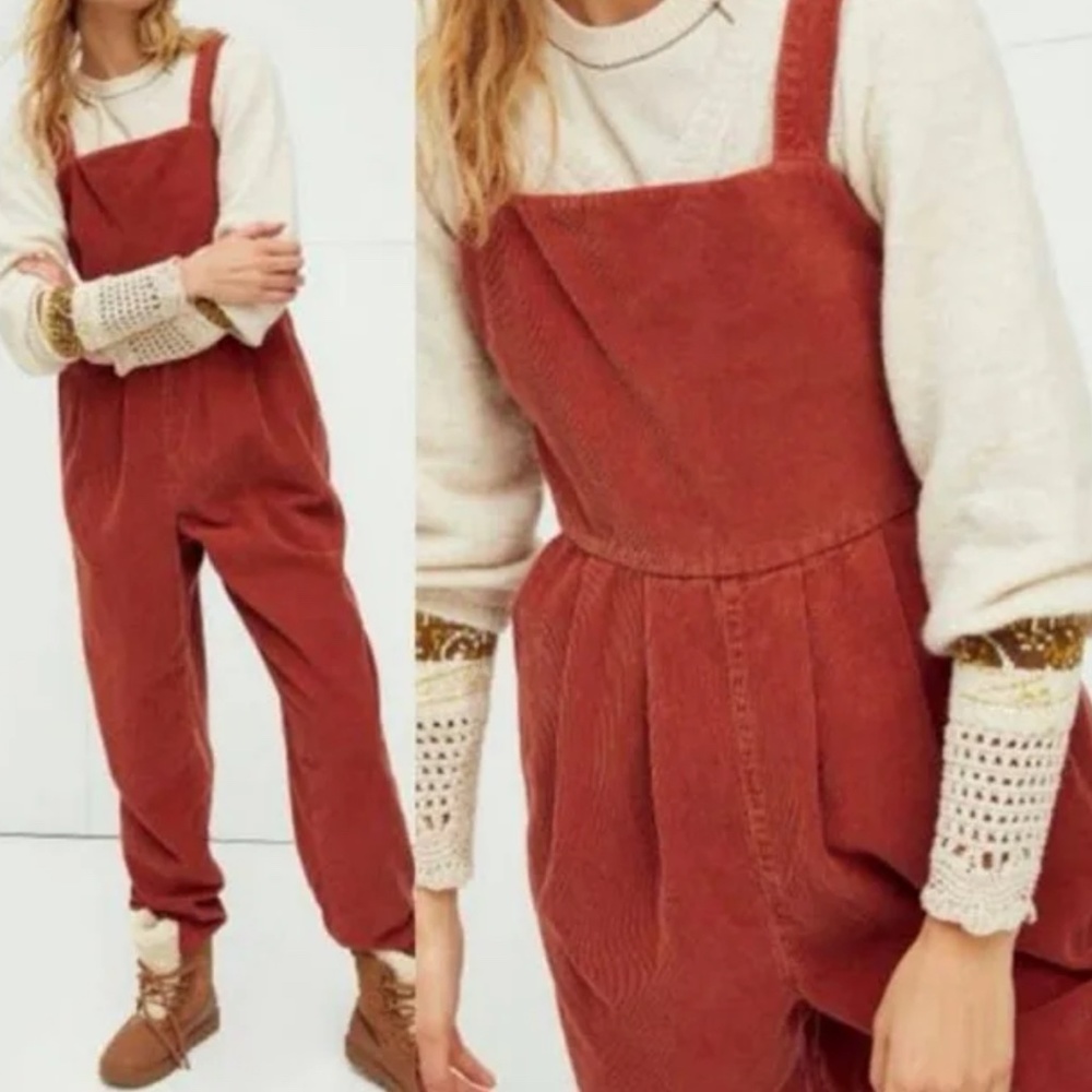 Free People Cord Corduroy Overalls Jumpsuit Onesie